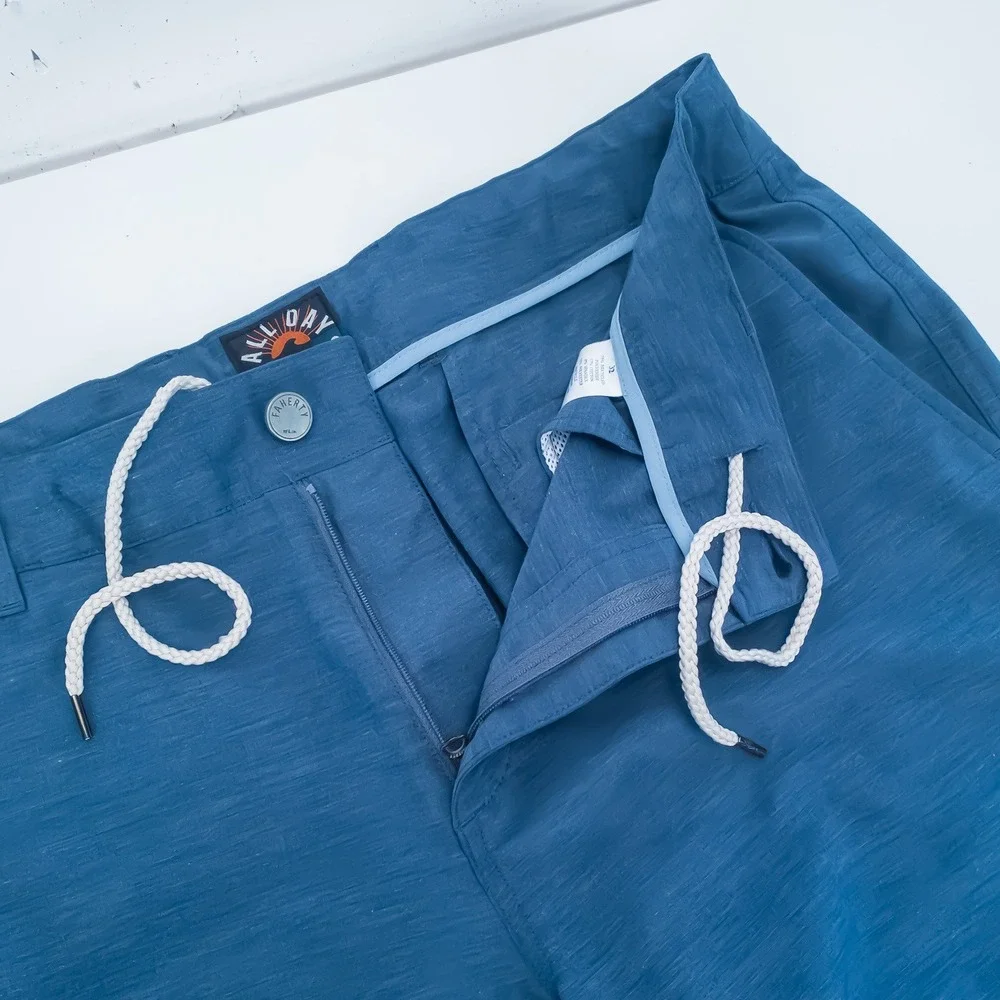 Faherty All Day Shorts Mens 32 Blue Hybrid Stretch Recycled MSC0012